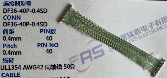 Micro conjunto do fio do protetor do dobro do cabo do Pin LVDS do co-axial Awg40 30 Pin To 40