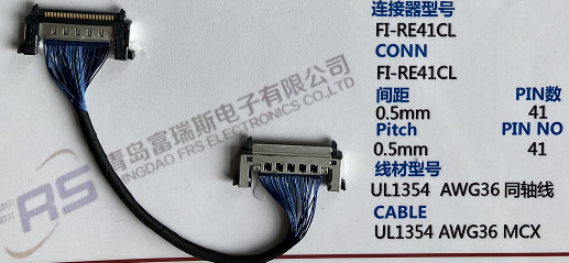 41 cabo do protetor do chicote de fios Awg36 do fio do Pin LVDS único para a tela do diodo emissor de luz do LCD