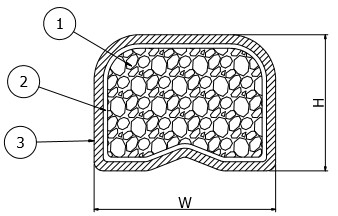9x5mm Emi Rubber Gasket, gaxeta de espuma condutora lisa