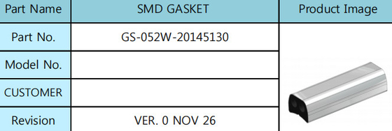 Gaxeta de proteção de Smt Emi Gasket 20mm do chapeamento do Au do silicone
