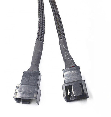 3 4 Pin Power Extension Cable, cabo trançado do chicote de fios de alimentação