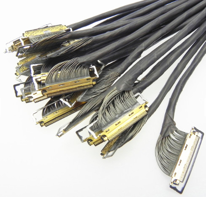 34awg micro conjunto do fio do Teflon PTFE do núcleo 380mm do cabo coaxial 20