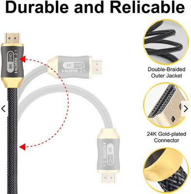 fio ultra de alta velocidade do cabo 30awg de 4k 120hz Hdmi 2,1 Hdmi