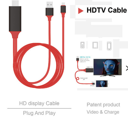 8 cabo do áudio do conjunto de cabo 1080p do Pin 2m HDMI a Hdmi para o iPhone 13 13Plus