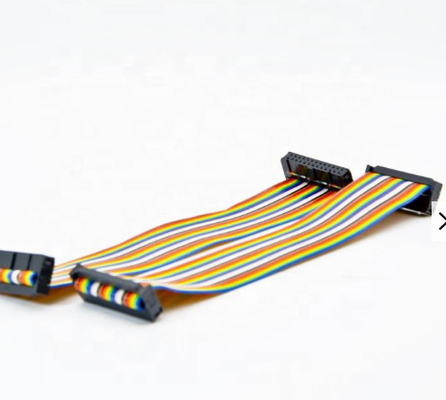 Cor flexível fêmea 2,0 2.54mm do arco-íris do cabo do PWB de FPC 60 Pin Flat Ribbon