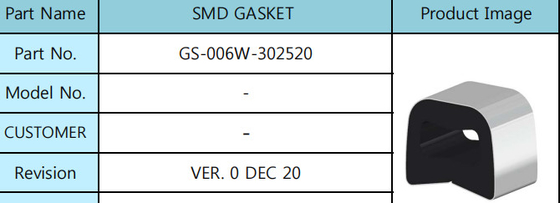 Silicone liso de borracha Ring Type Surface Mount Technology da gaxeta de SMD 25mm
